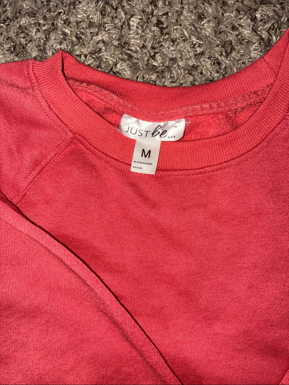 just be Coral Crewneck Sweater